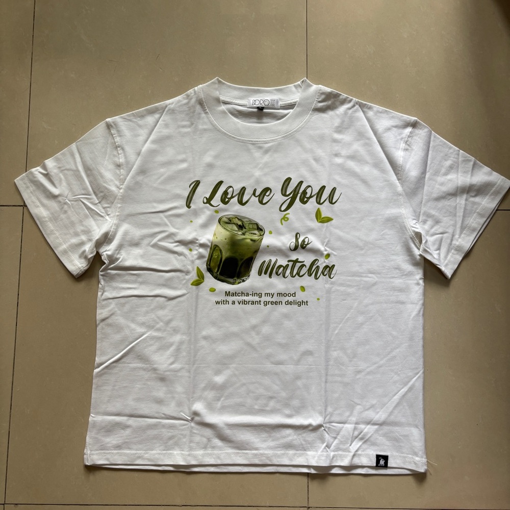 I Love You So Matcha White Graphic Tee